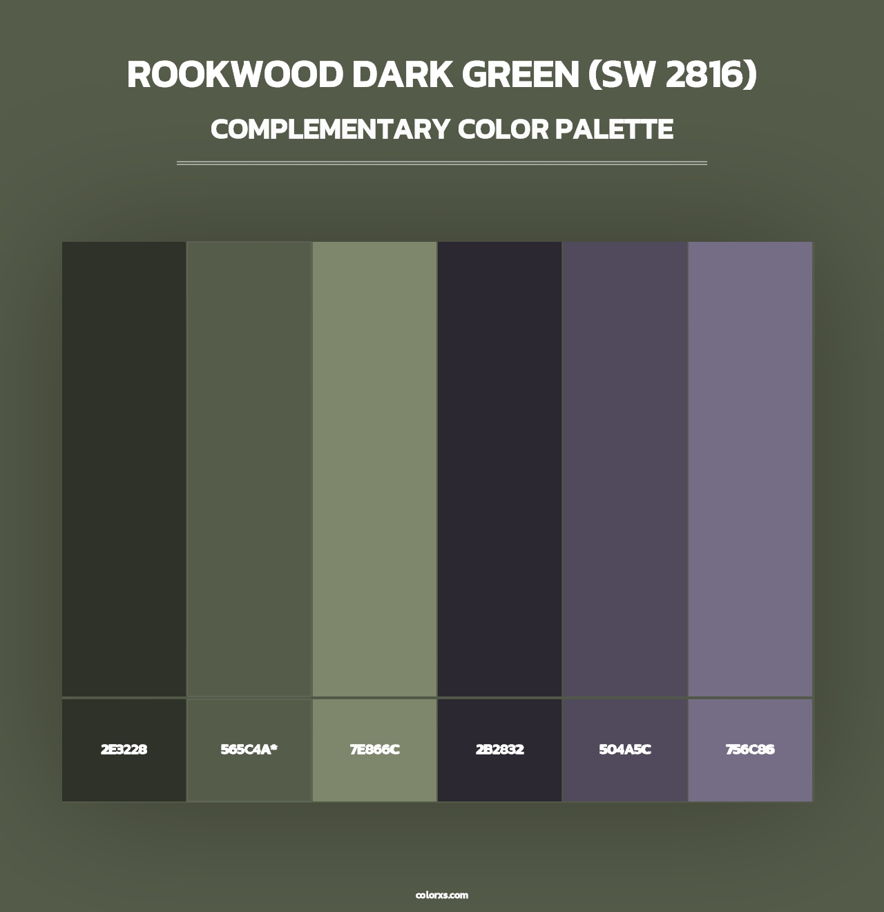 Rookwood Dark Green (SW 2816) - Complementary Color Palette