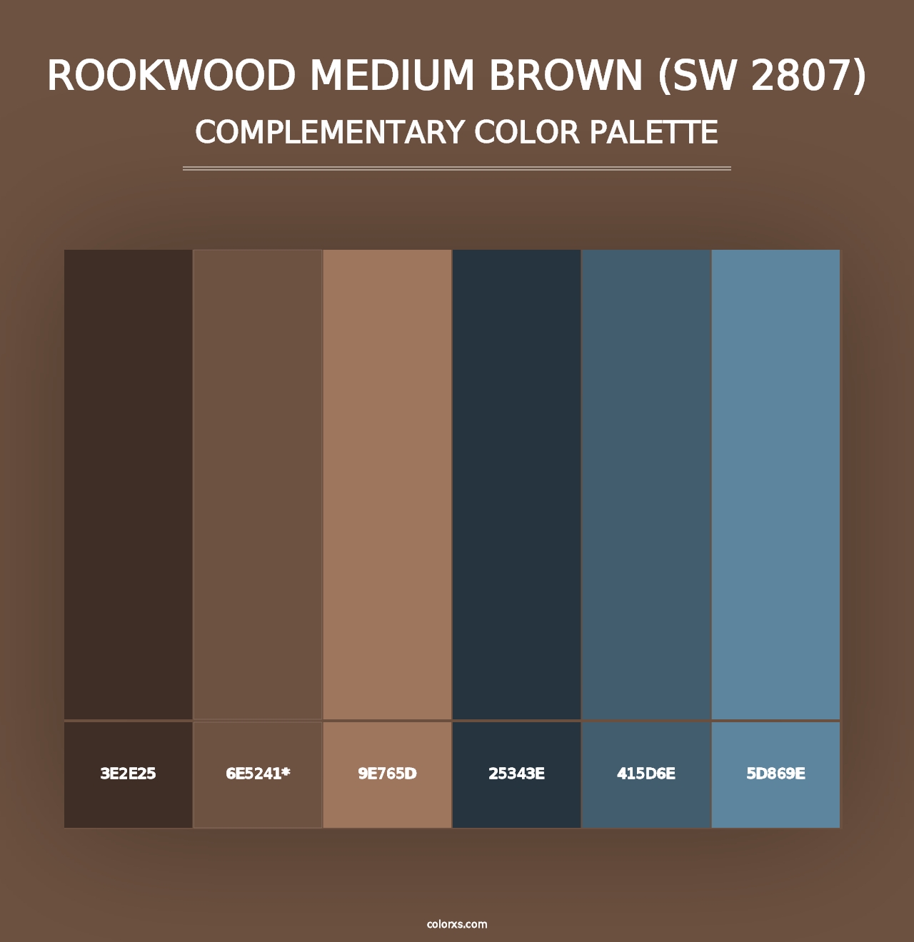 Rookwood Medium Brown (SW 2807) - Complementary Color Palette