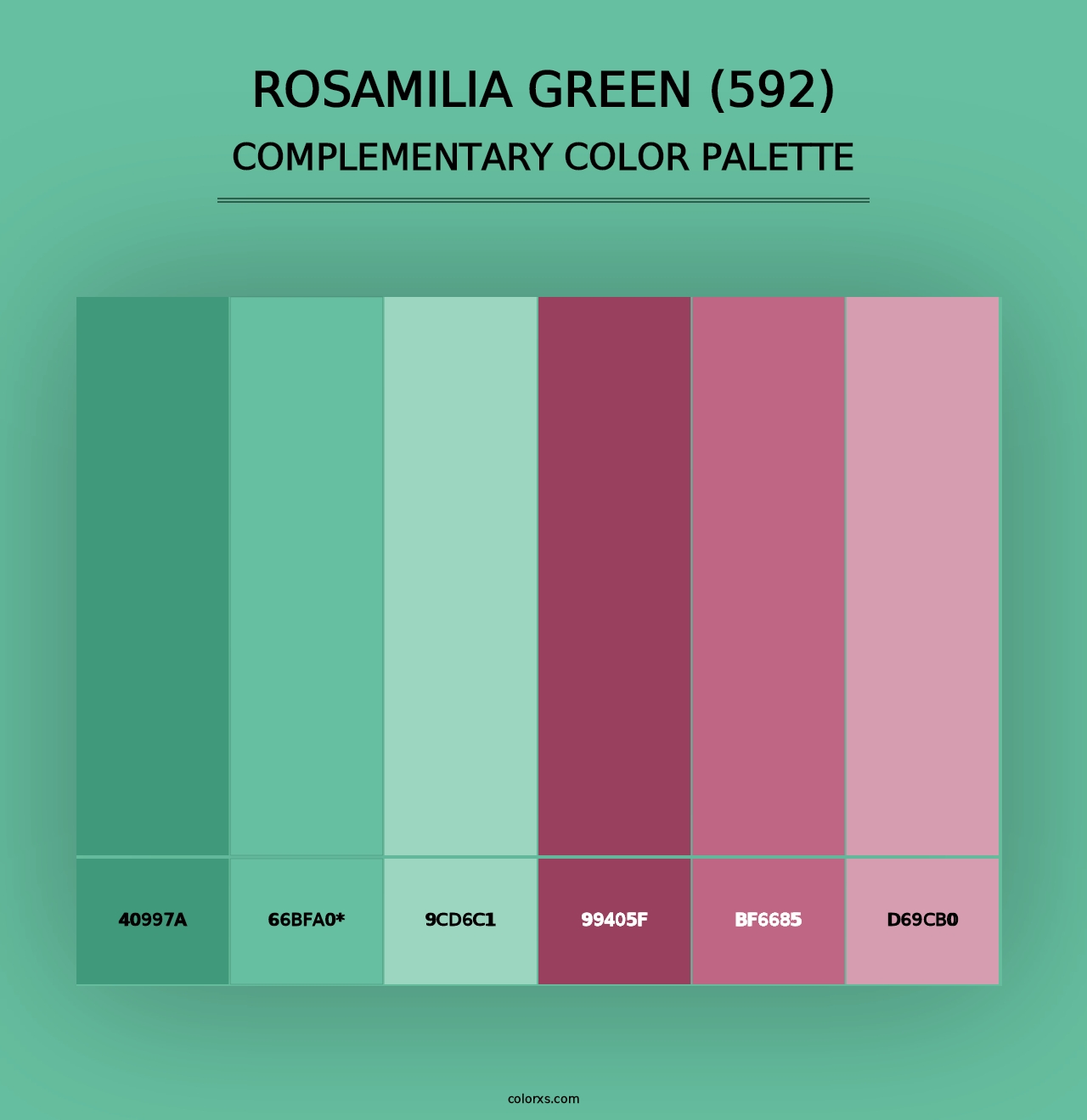 Rosamilia Green (592) - Complementary Color Palette