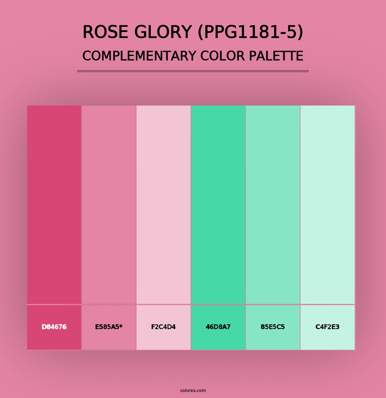 Rose Glory (PPG1181-5) - Complementary Color Palette