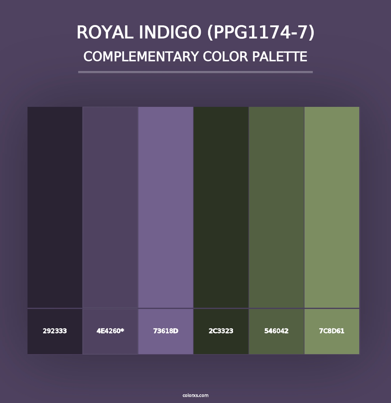 Royal Indigo (PPG1174-7) - Complementary Color Palette