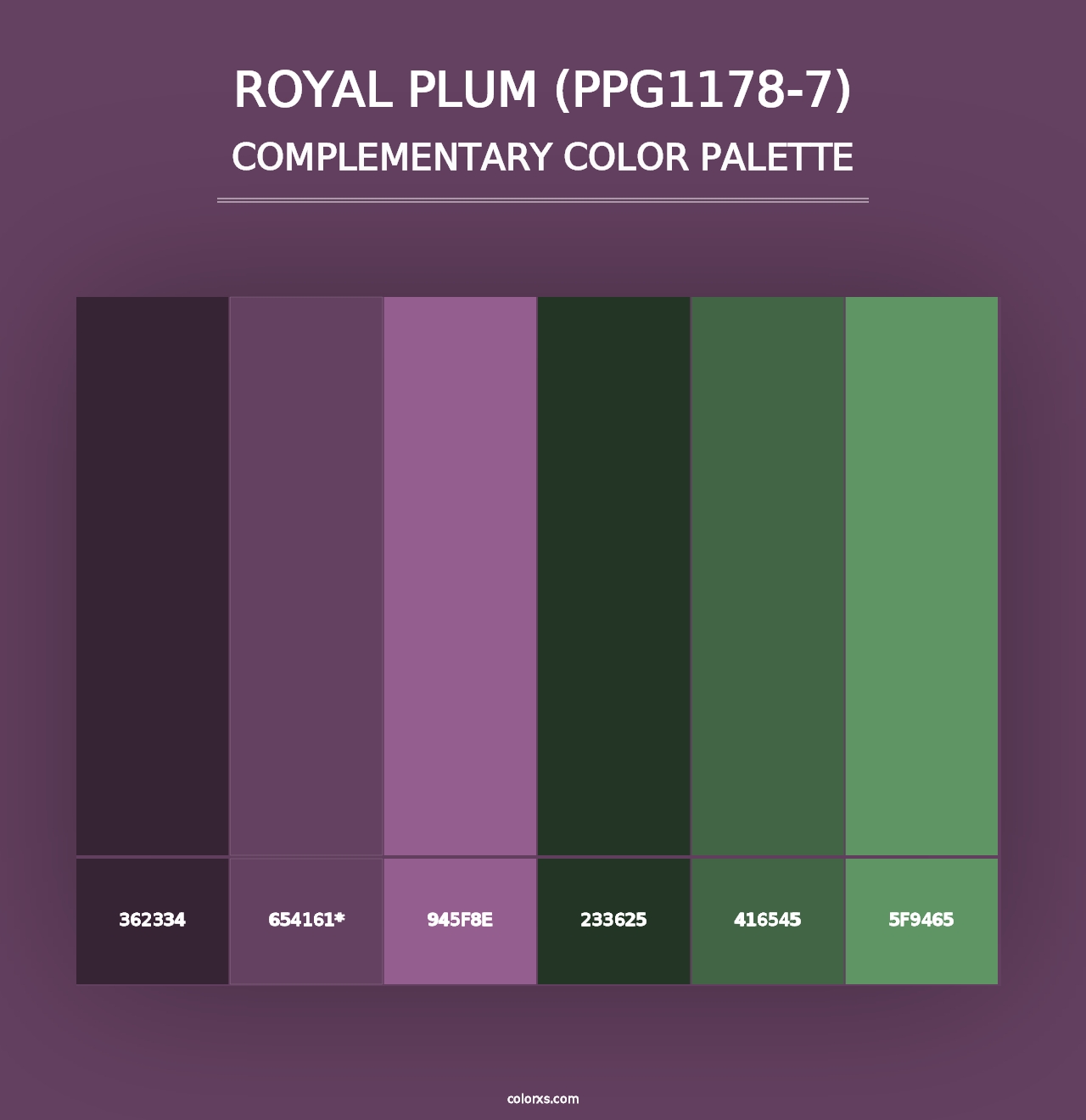 Royal Plum (PPG1178-7) - Complementary Color Palette