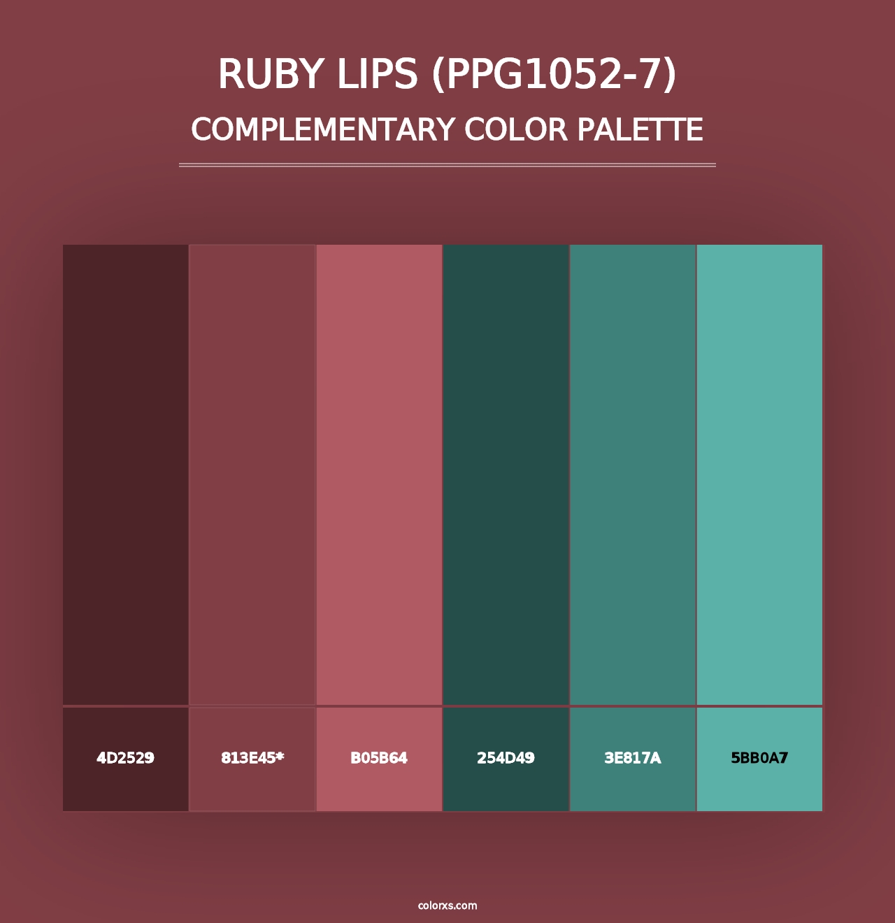 Ruby Lips (PPG1052-7) - Complementary Color Palette