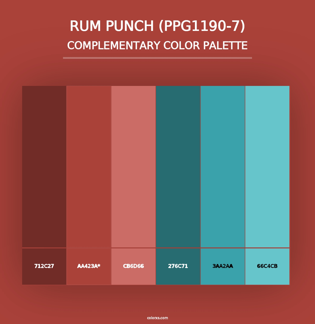 Rum Punch (PPG1190-7) - Complementary Color Palette