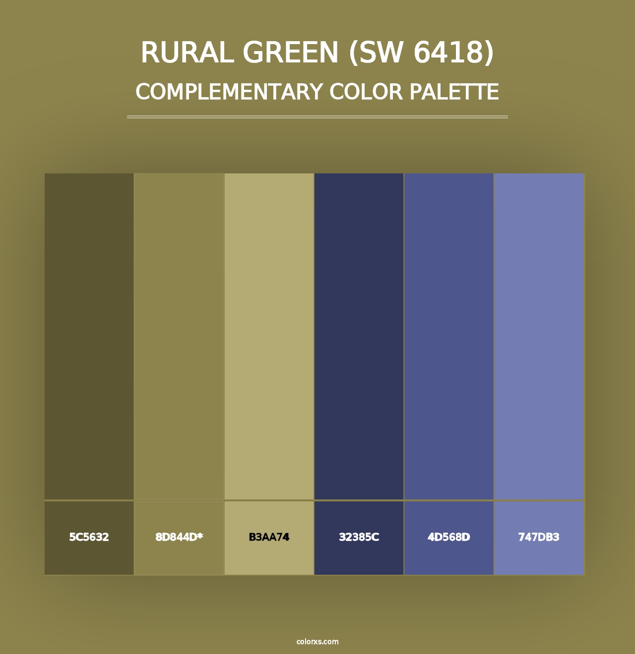 Rural Green (SW 6418) - Complementary Color Palette