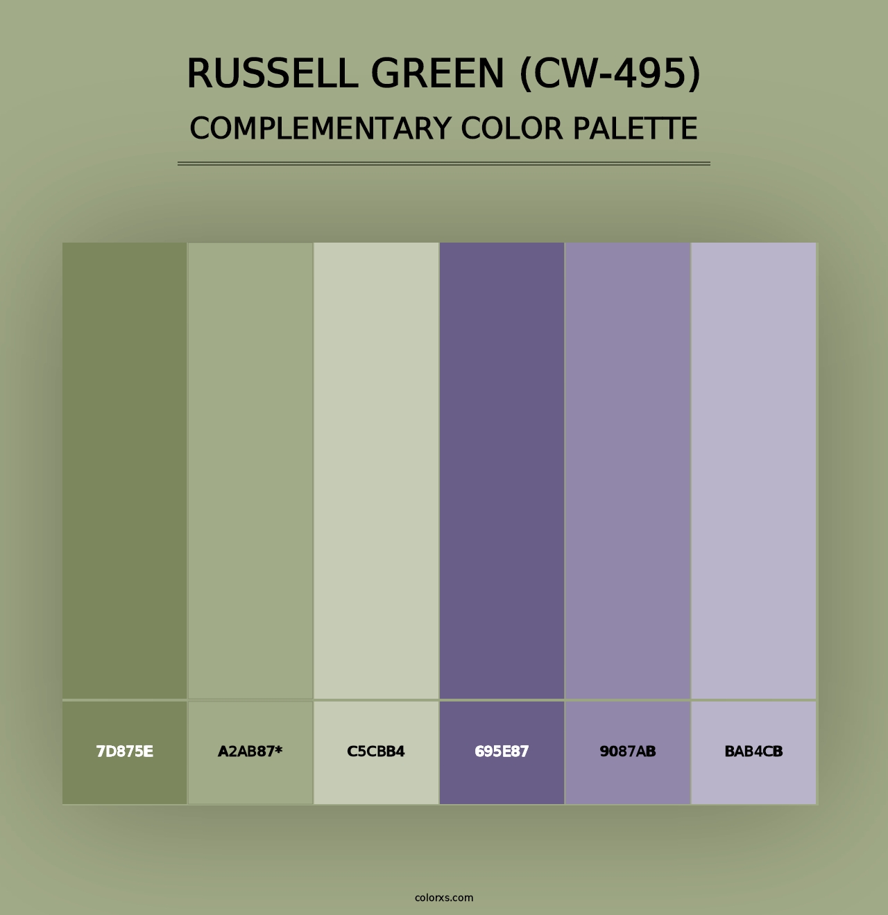 Russell Green (CW-495) - Complementary Color Palette