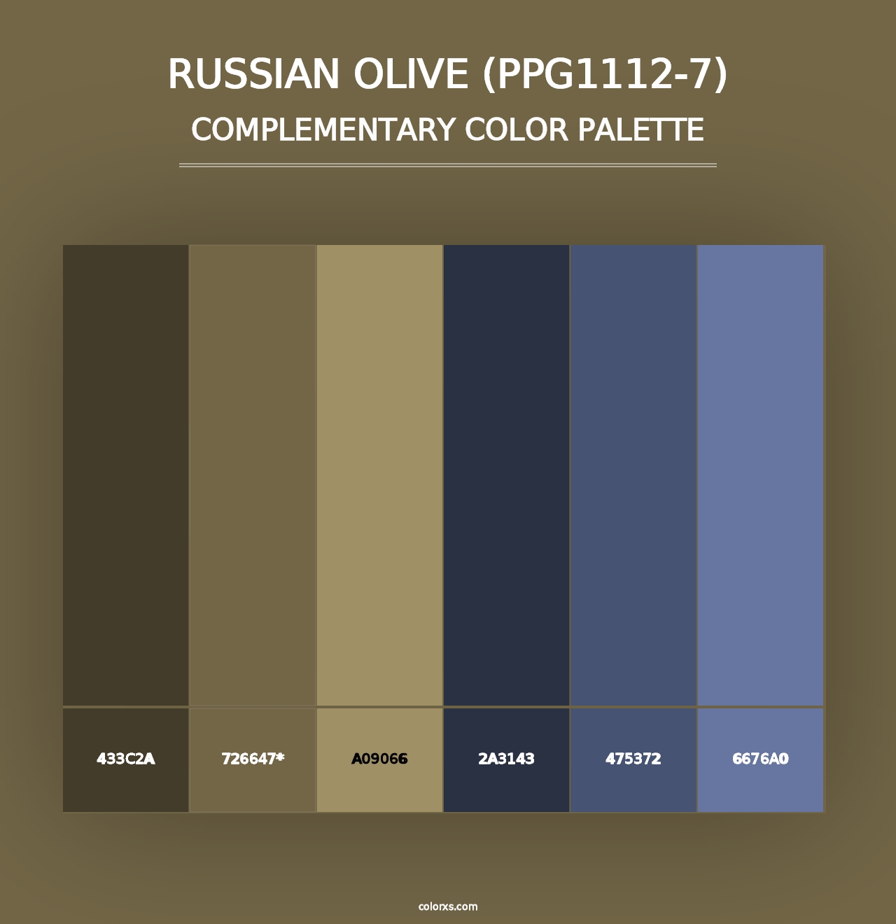 Russian Olive (PPG1112-7) - Complementary Color Palette