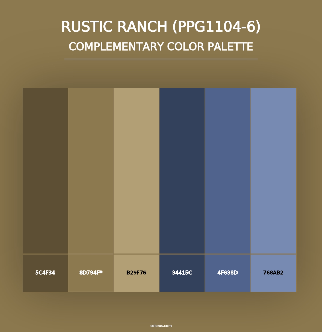 Rustic Ranch (PPG1104-6) - Complementary Color Palette