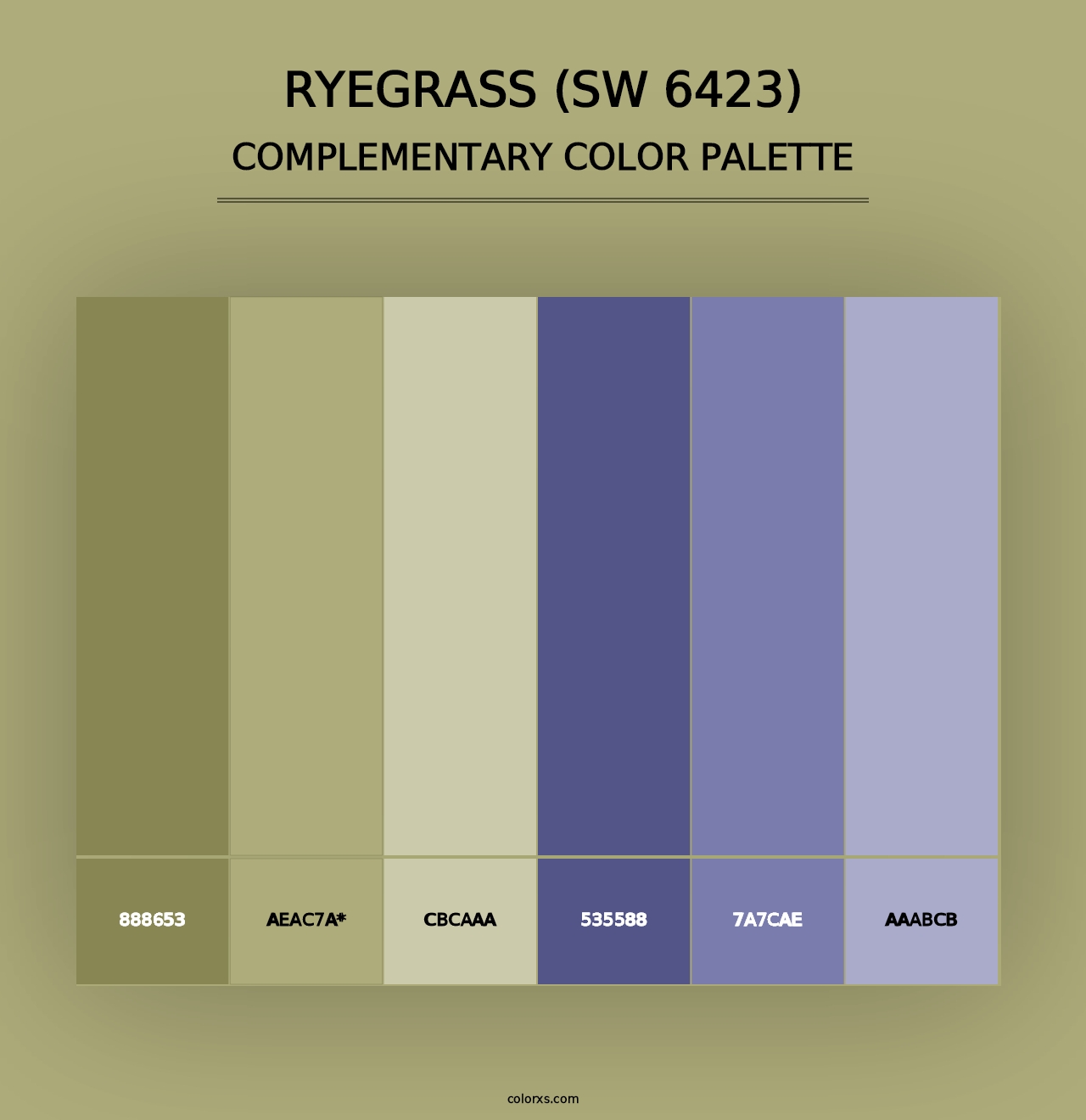 Ryegrass (SW 6423) - Complementary Color Palette