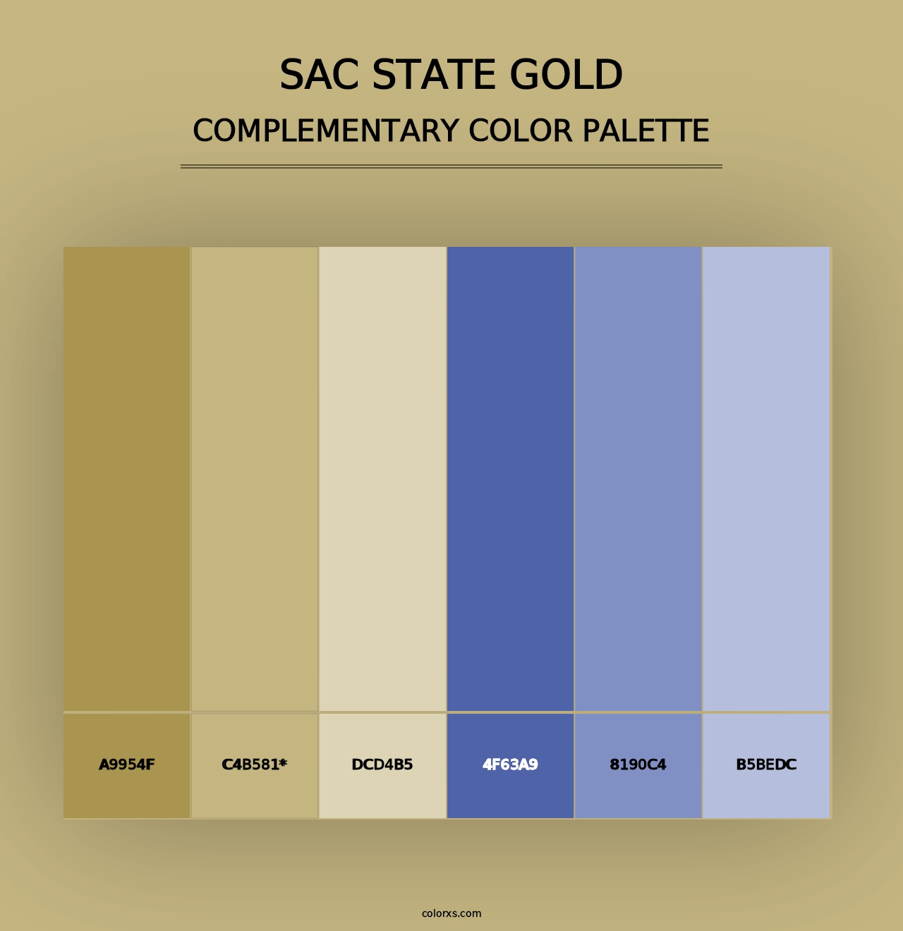 Sac State Gold - Complementary Color Palette