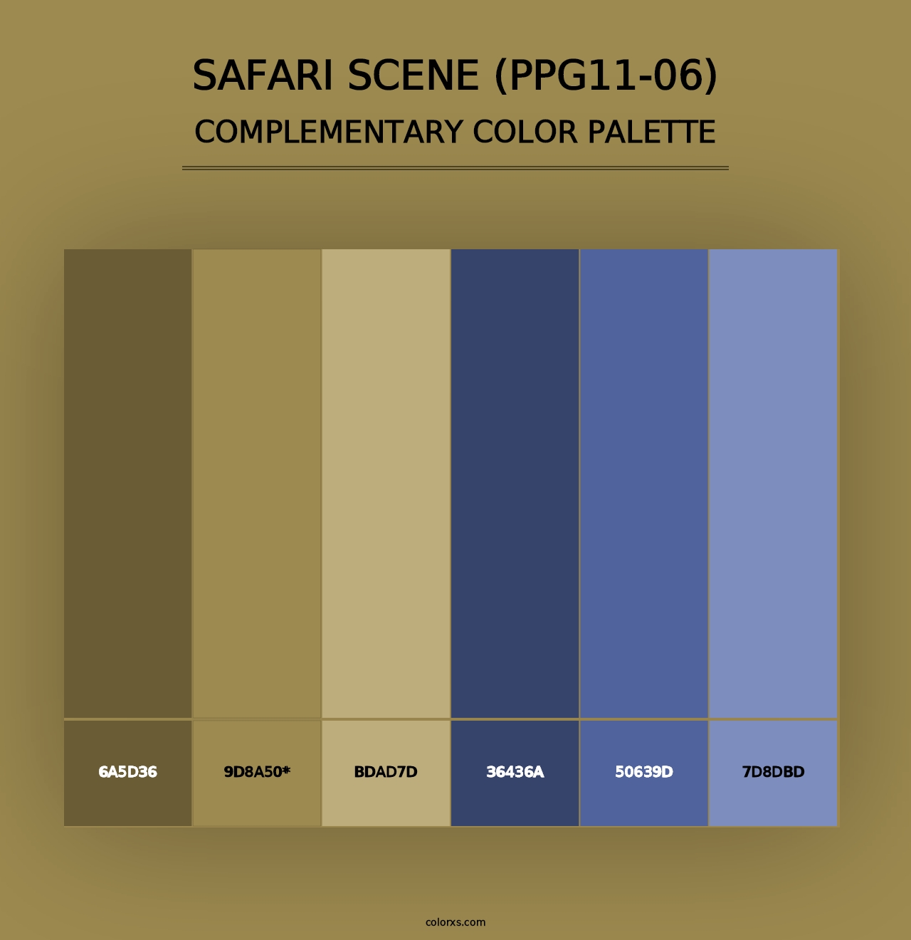 Safari Scene (PPG11-06) - Complementary Color Palette