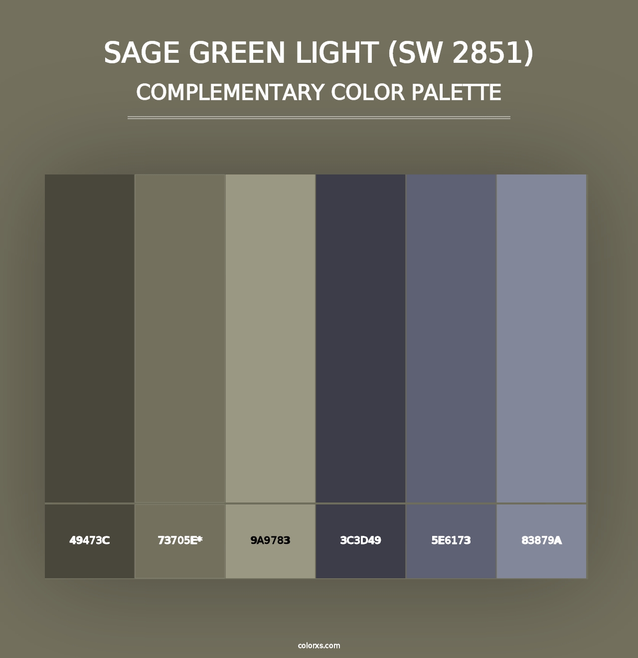 Sage Green Light (SW 2851) - Complementary Color Palette