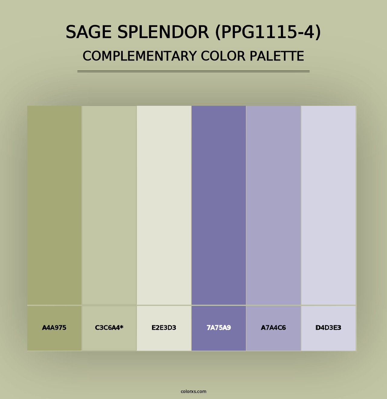 Sage Splendor (PPG1115-4) - Complementary Color Palette