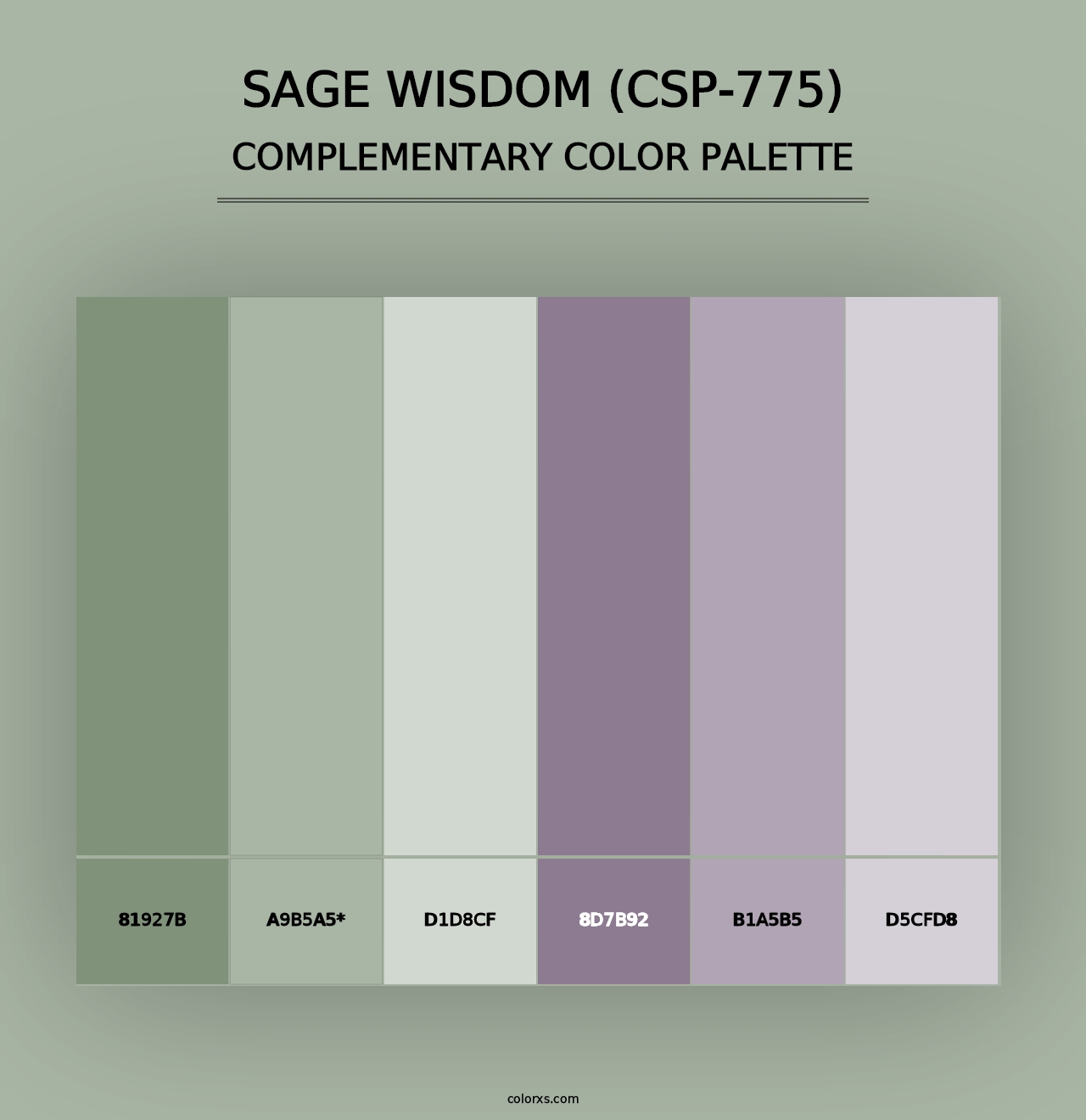 Sage Wisdom (CSP-775) - Complementary Color Palette