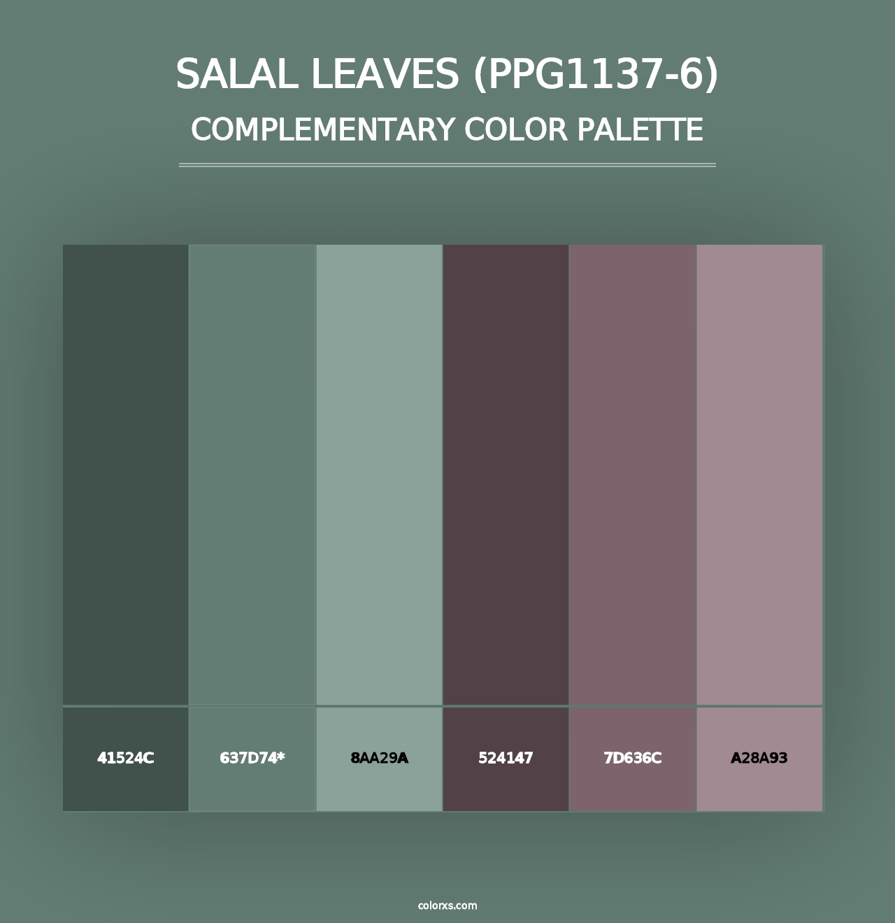 Salal Leaves (PPG1137-6) - Complementary Color Palette