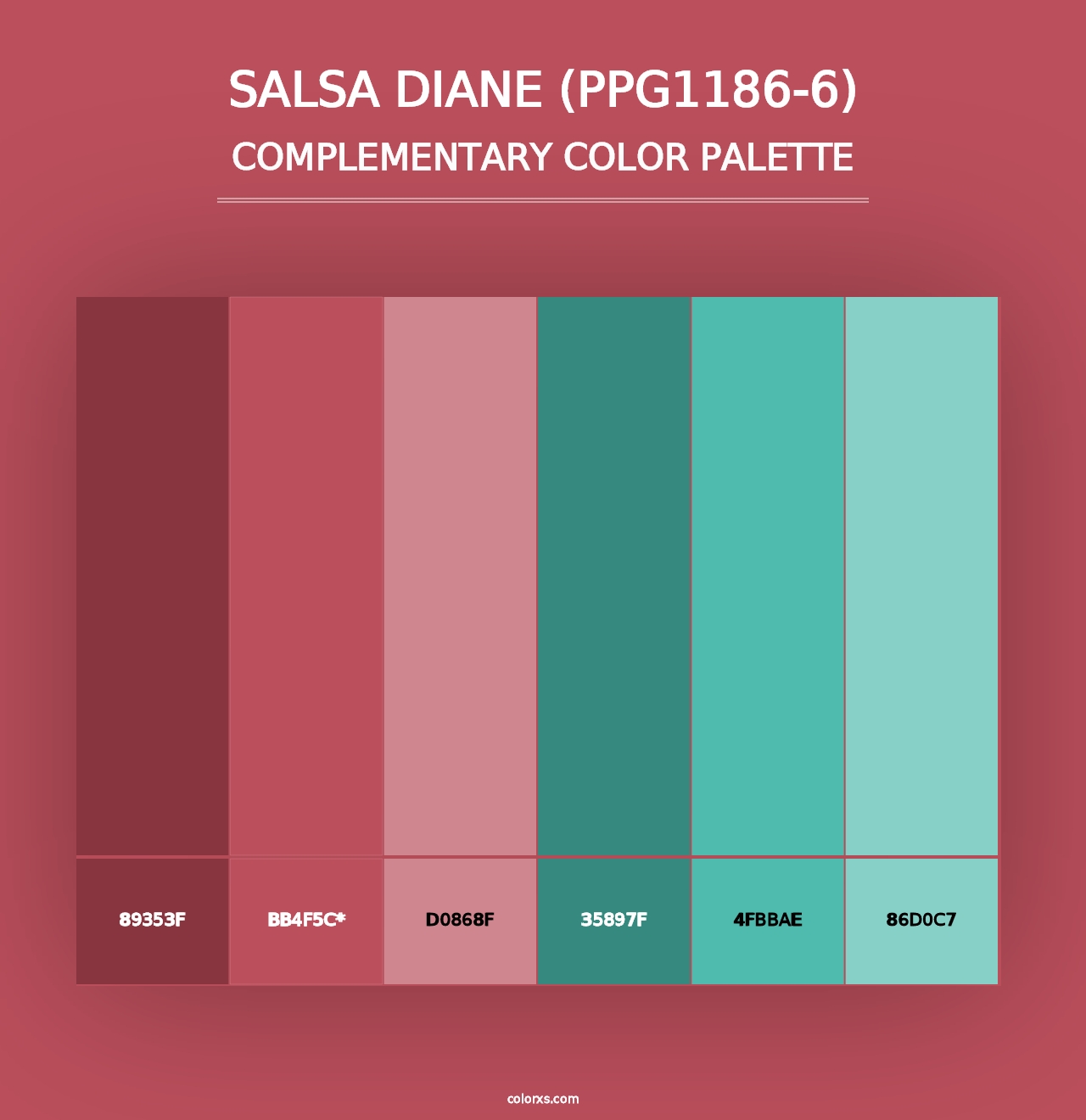 Salsa Diane (PPG1186-6) - Complementary Color Palette