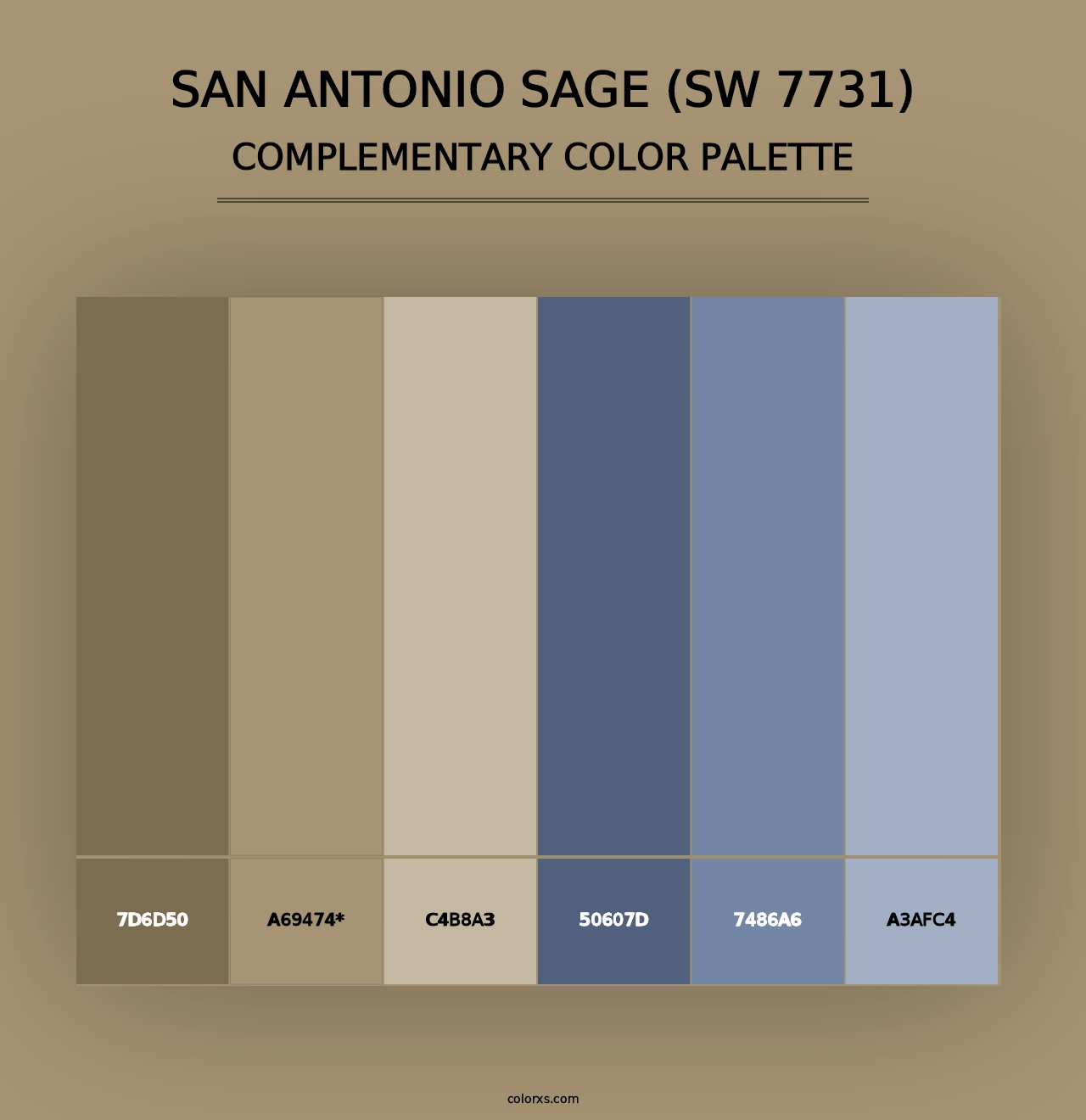 San Antonio Sage (SW 7731) - Complementary Color Palette