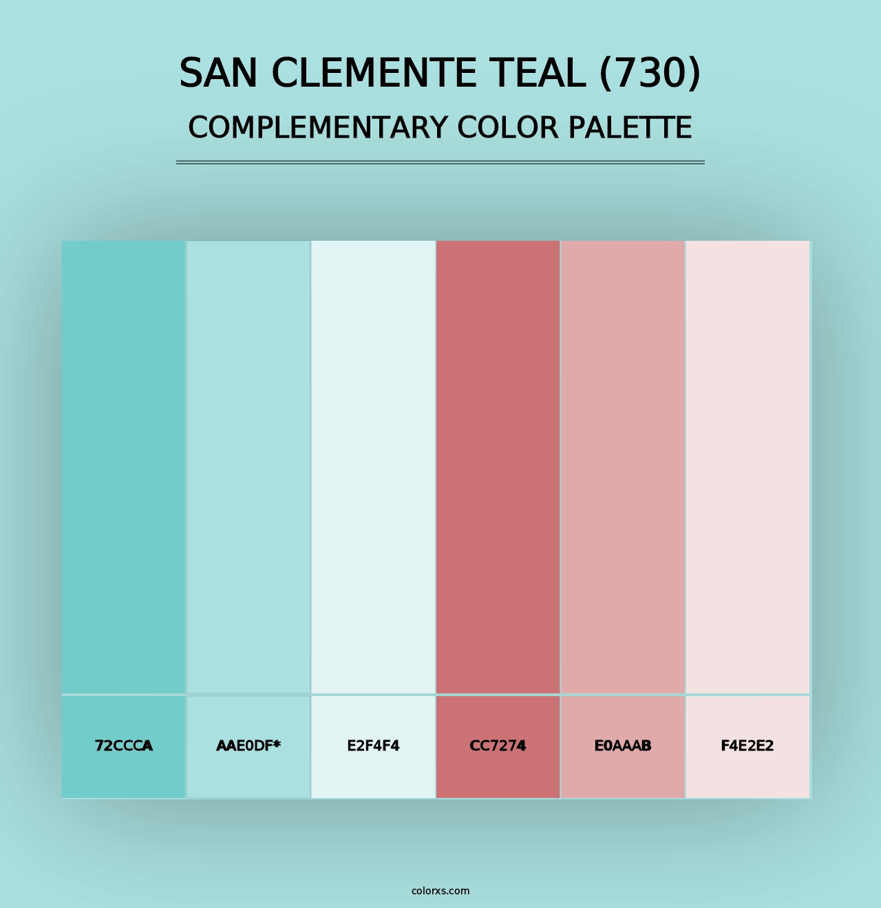 San Clemente Teal (730) - Complementary Color Palette