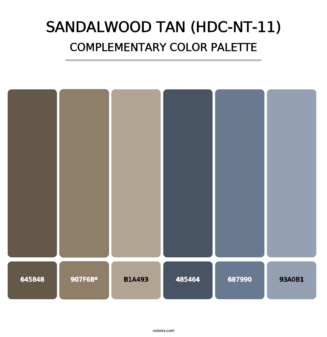 Sandalwood Tan (HDC-NT-11) - Complementary Color Palette