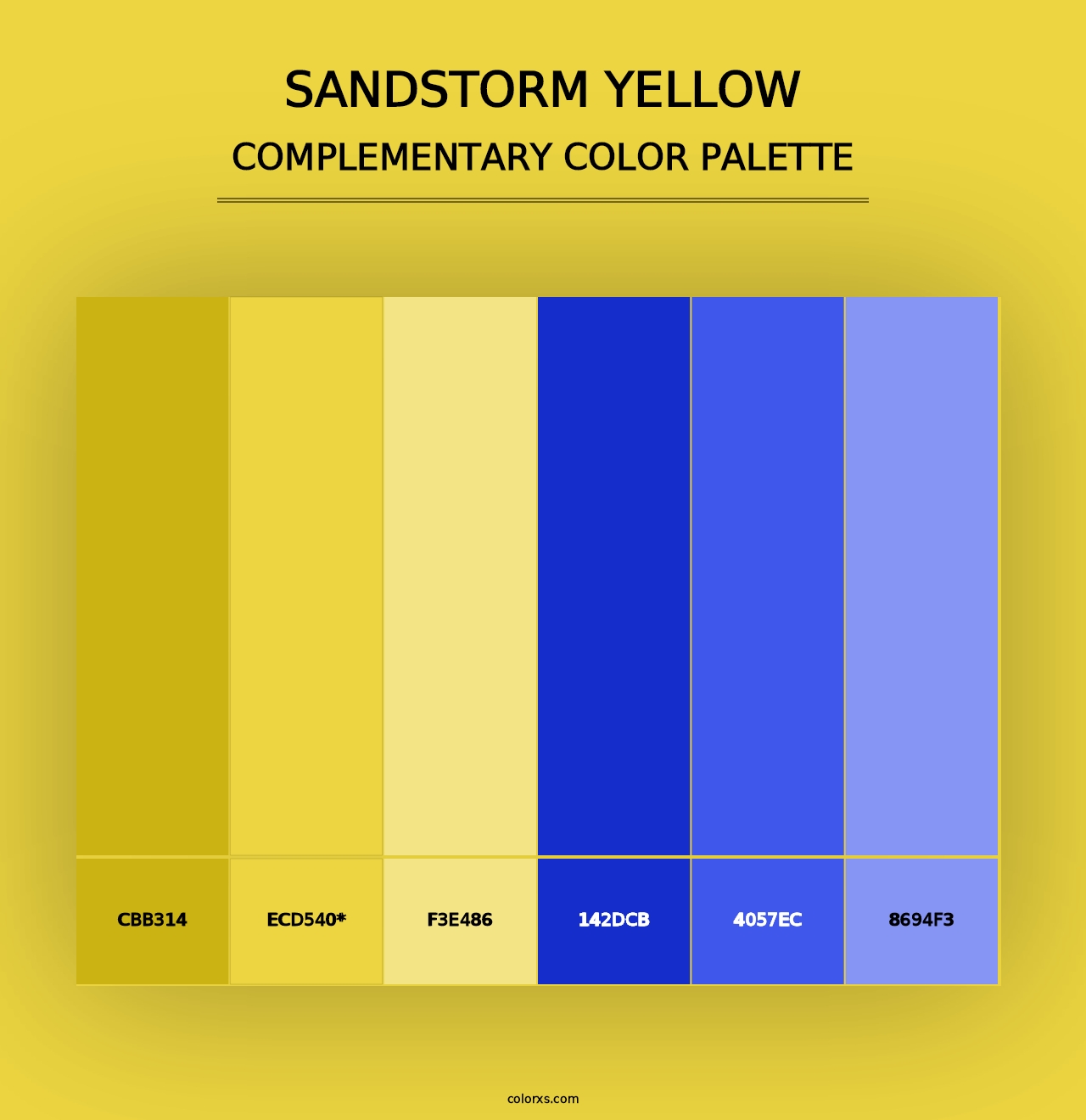 Sandstorm Yellow - Complementary Color Palette