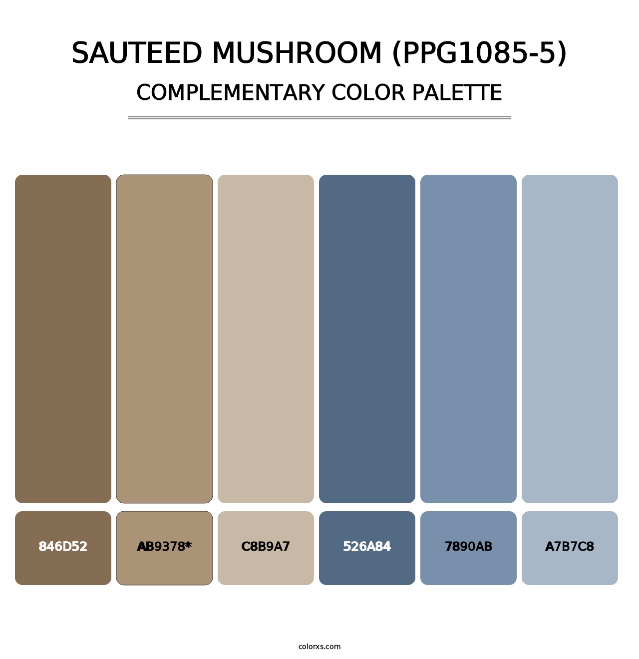 Sauteed Mushroom (PPG1085-5) - Complementary Color Palette