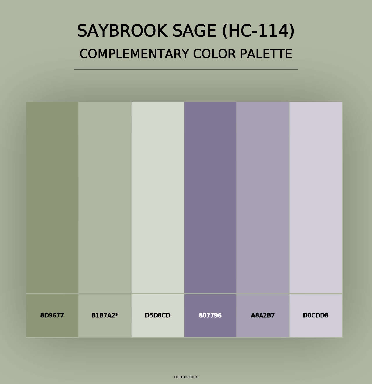 Saybrook Sage (HC-114) - Complementary Color Palette