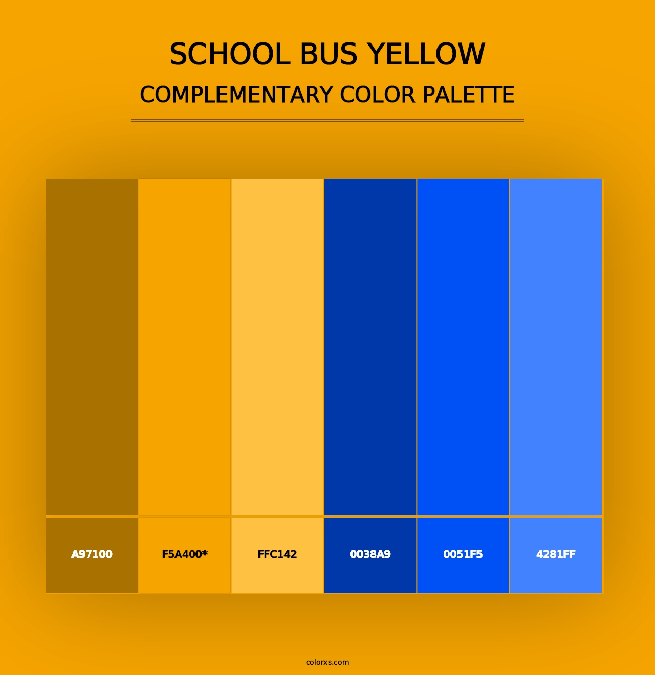 School Bus Yellow - Complementary Color Palette