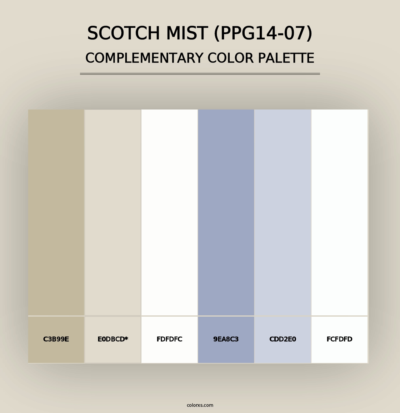 Scotch Mist (PPG14-07) - Complementary Color Palette