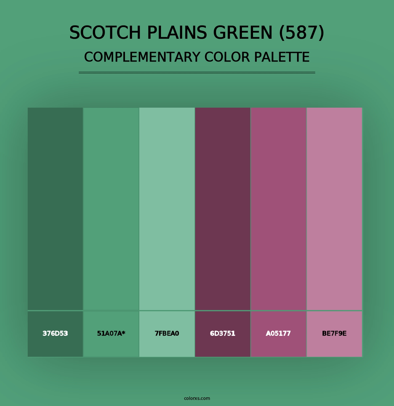 Scotch Plains Green (587) - Complementary Color Palette