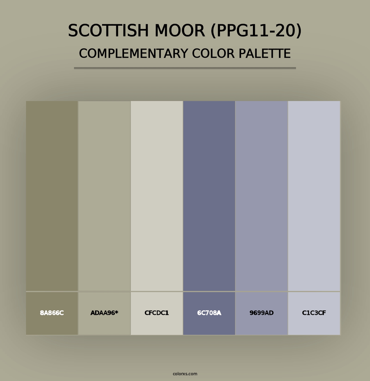 Scottish Moor (PPG11-20) - Complementary Color Palette