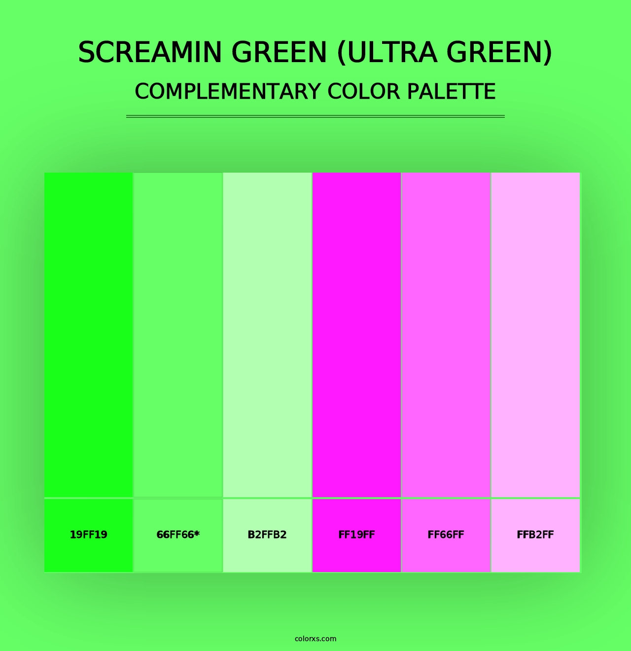 Screamin Green (Ultra Green) - Complementary Color Palette