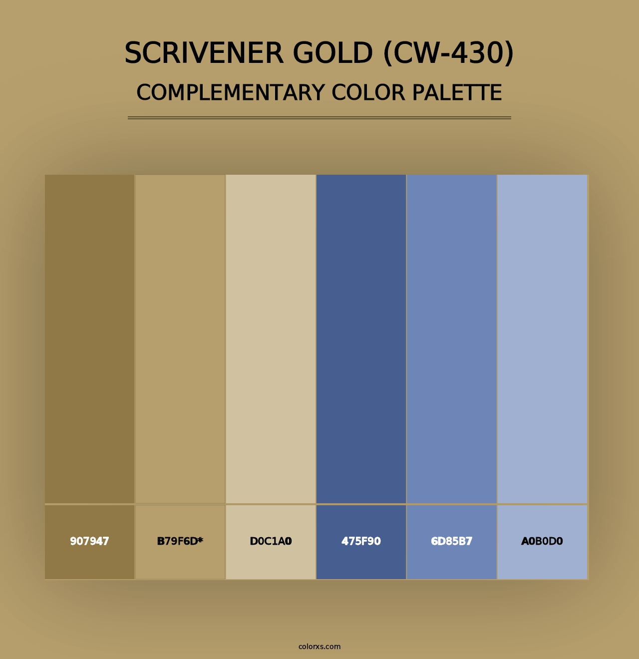 Scrivener Gold (CW-430) - Complementary Color Palette