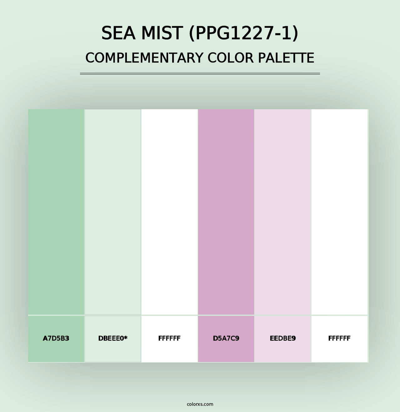 Sea Mist (PPG1227-1) - Complementary Color Palette