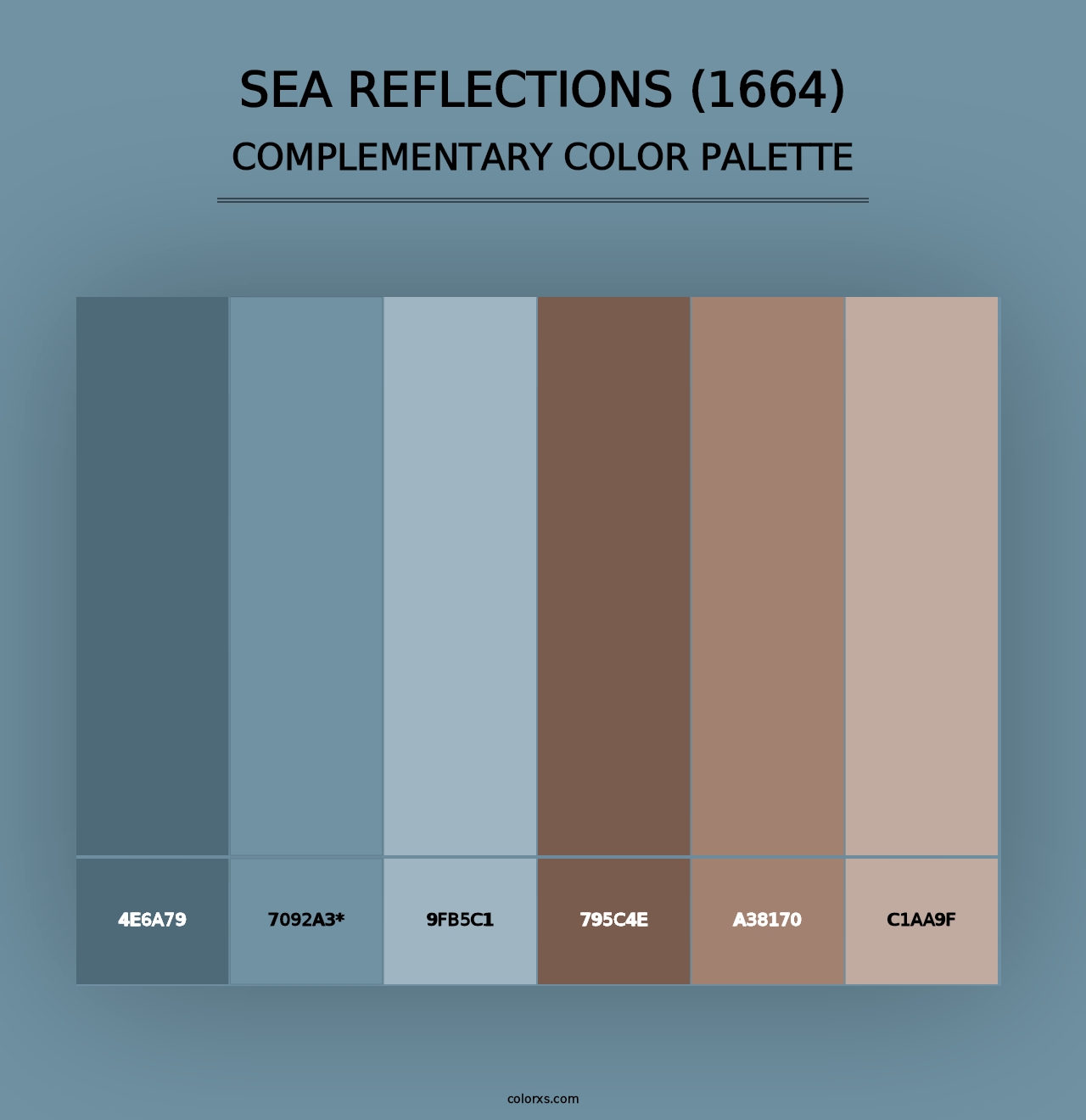 Sea Reflections (1664) - Complementary Color Palette