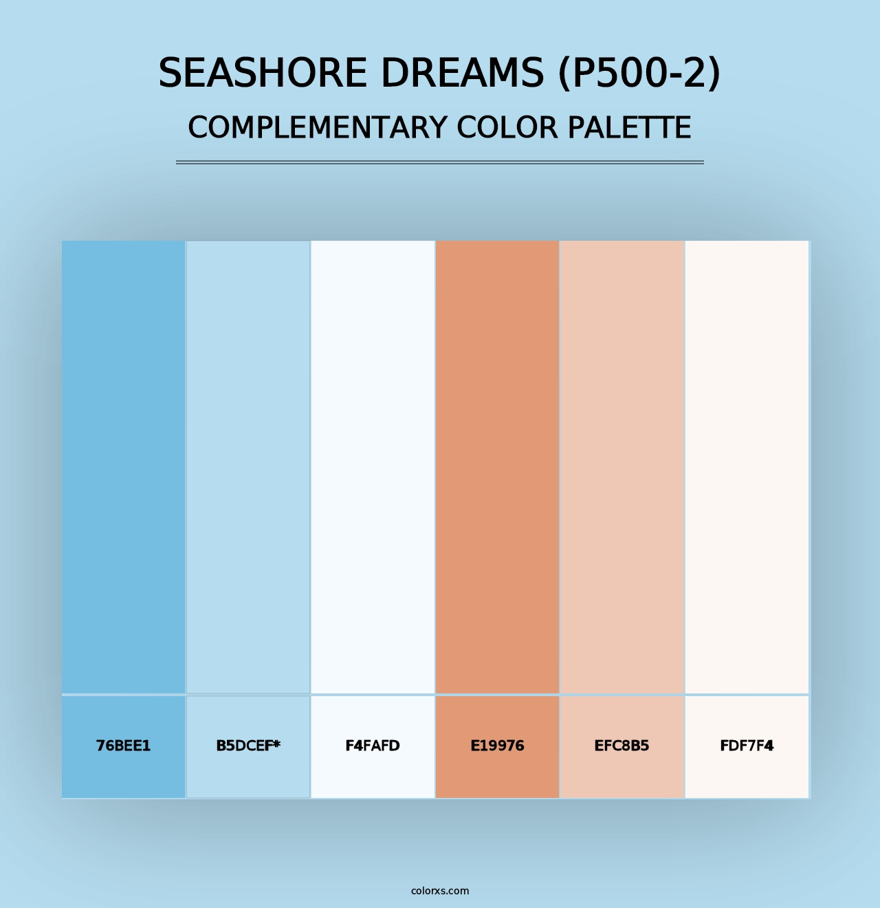 Seashore Dreams (P500-2) - Complementary Color Palette