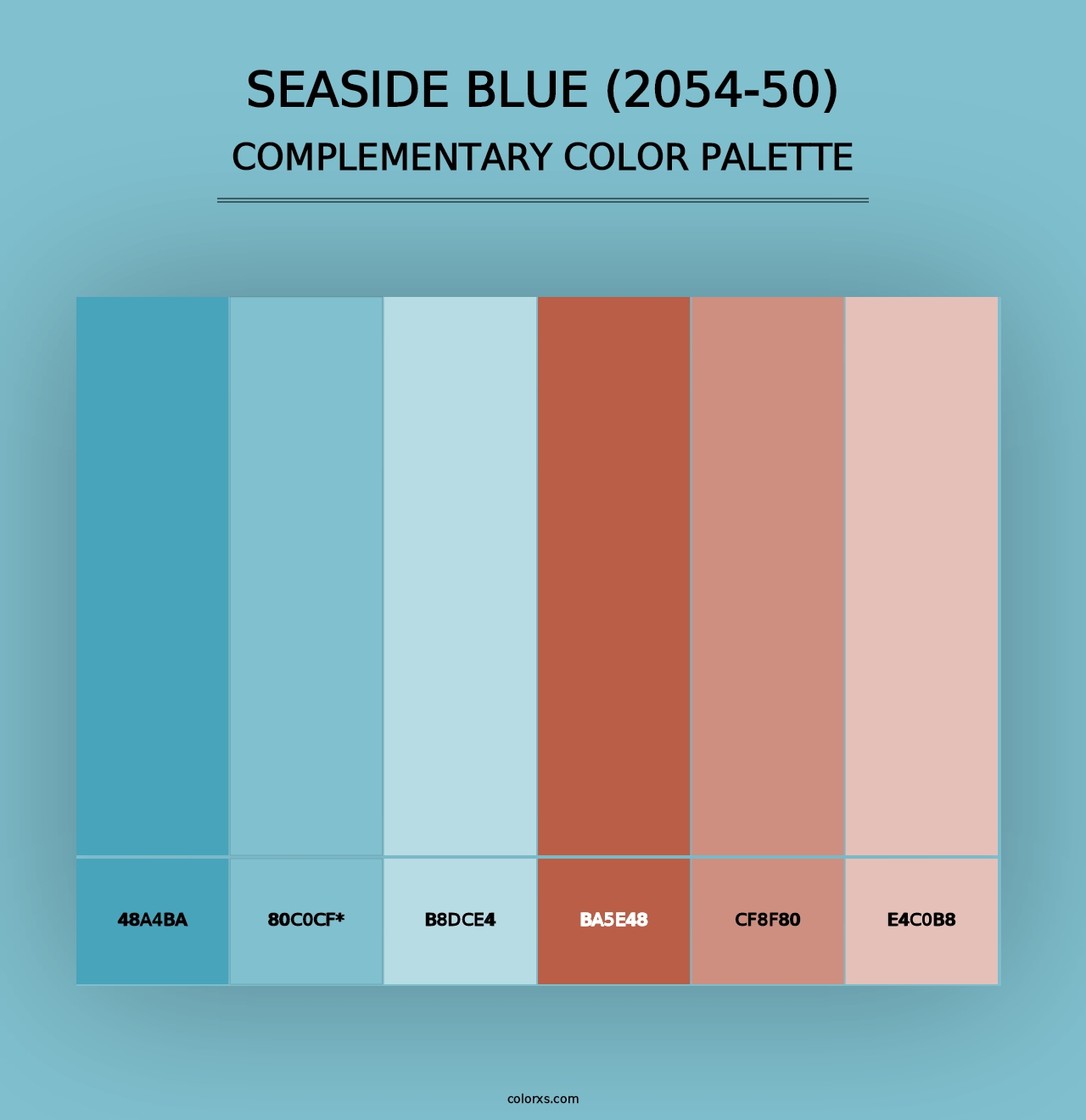 Seaside Blue (2054-50) - Complementary Color Palette