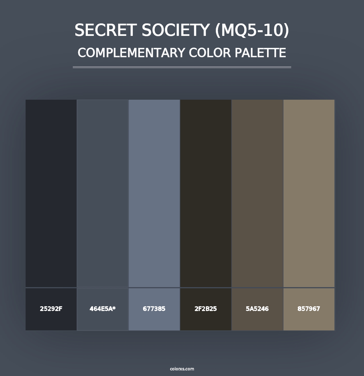 Secret Society (MQ5-10) - Complementary Color Palette