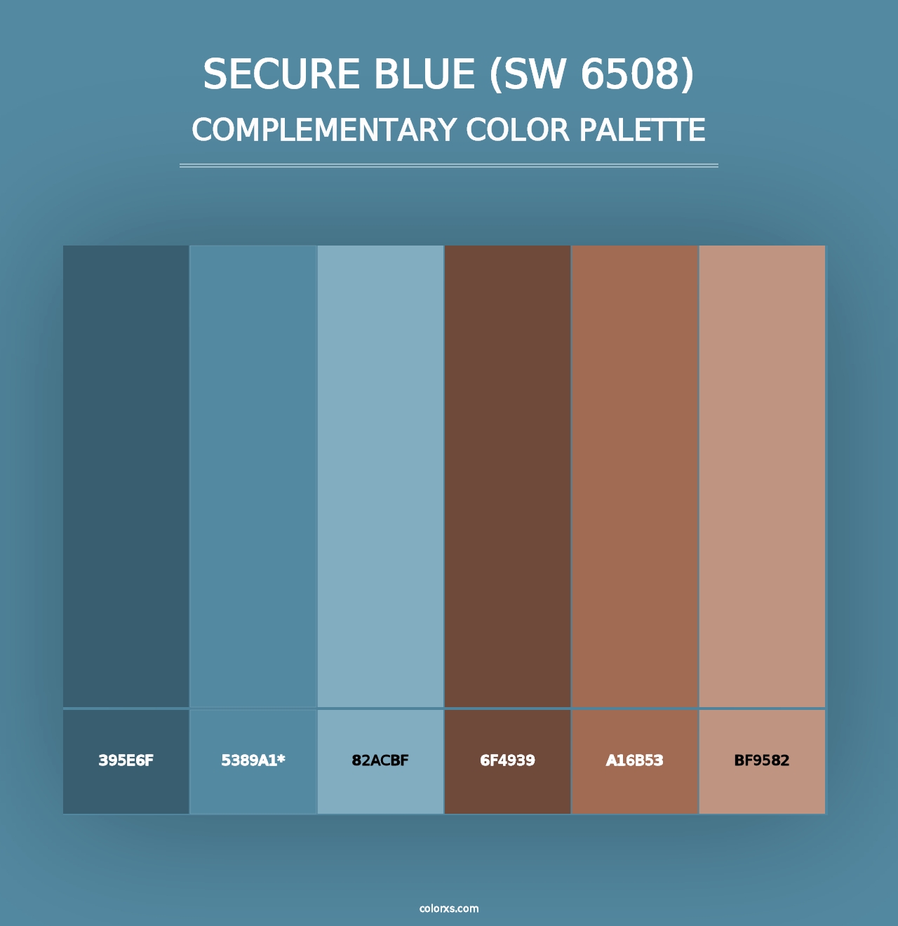 Secure Blue (SW 6508) - Complementary Color Palette