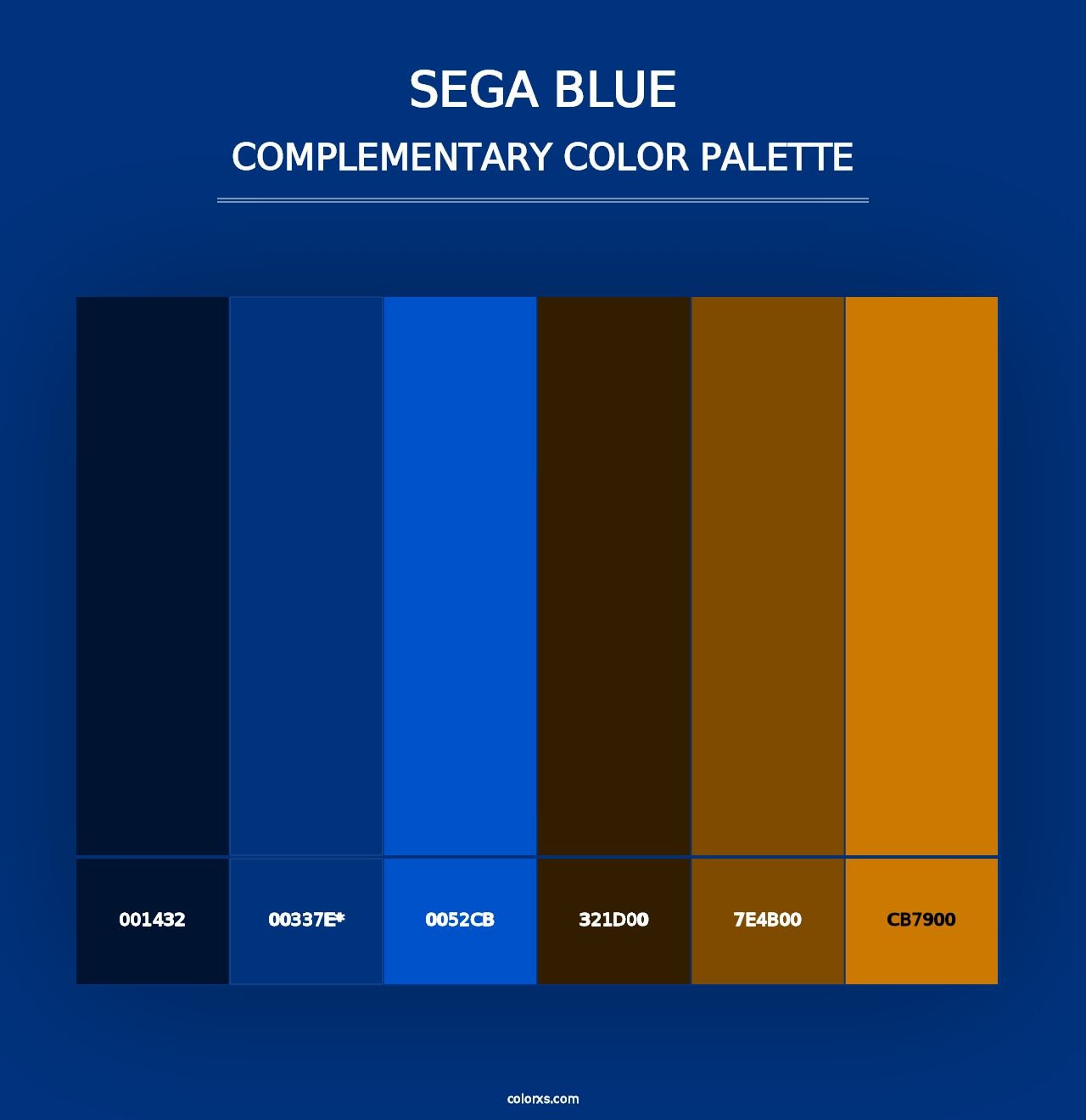 Sega Blue - Complementary Color Palette