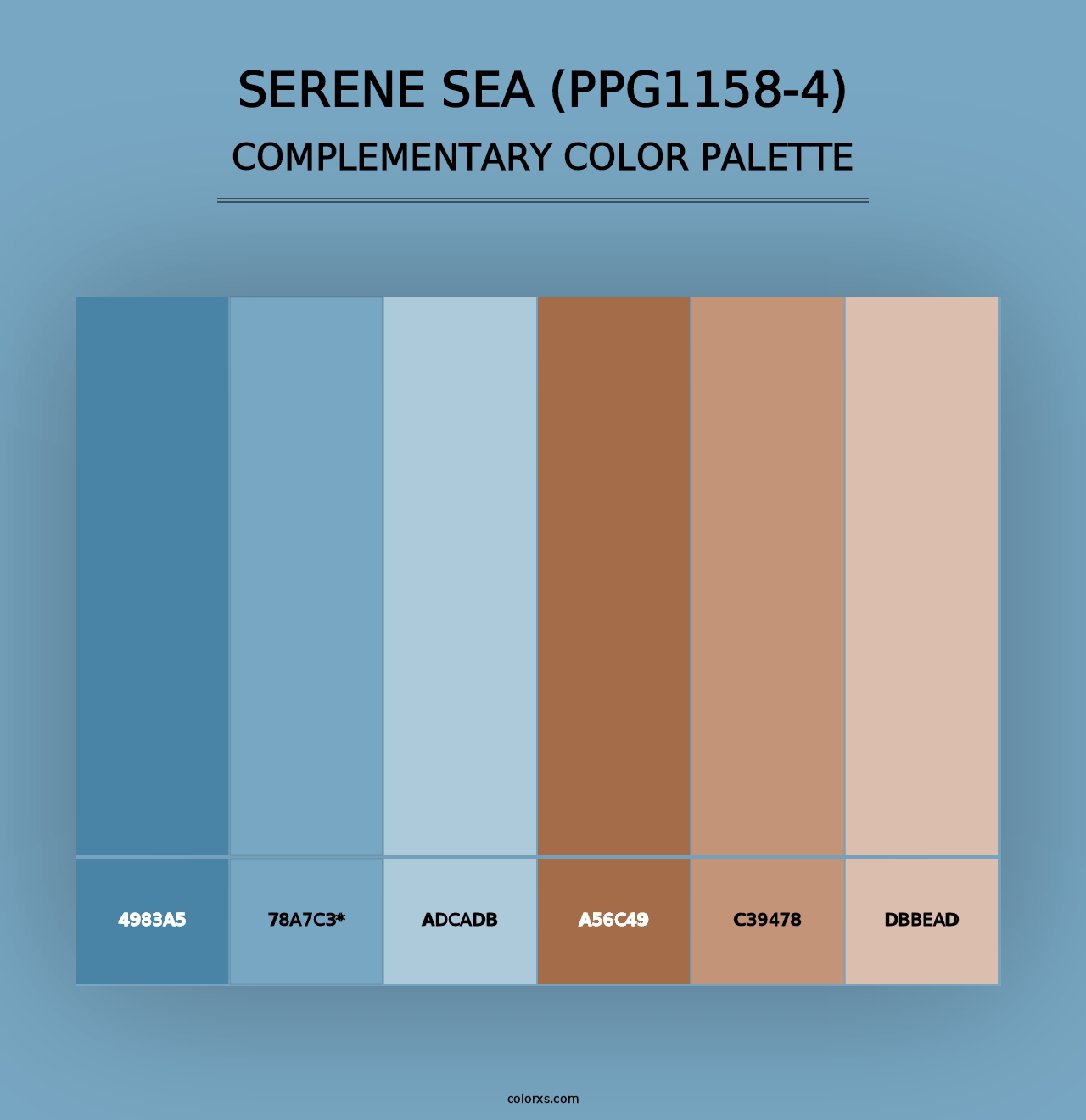 Serene Sea (PPG1158-4) - Complementary Color Palette