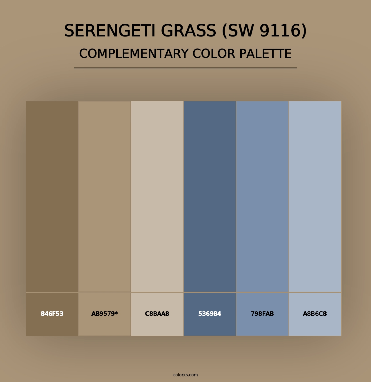 Serengeti Grass (SW 9116) - Complementary Color Palette