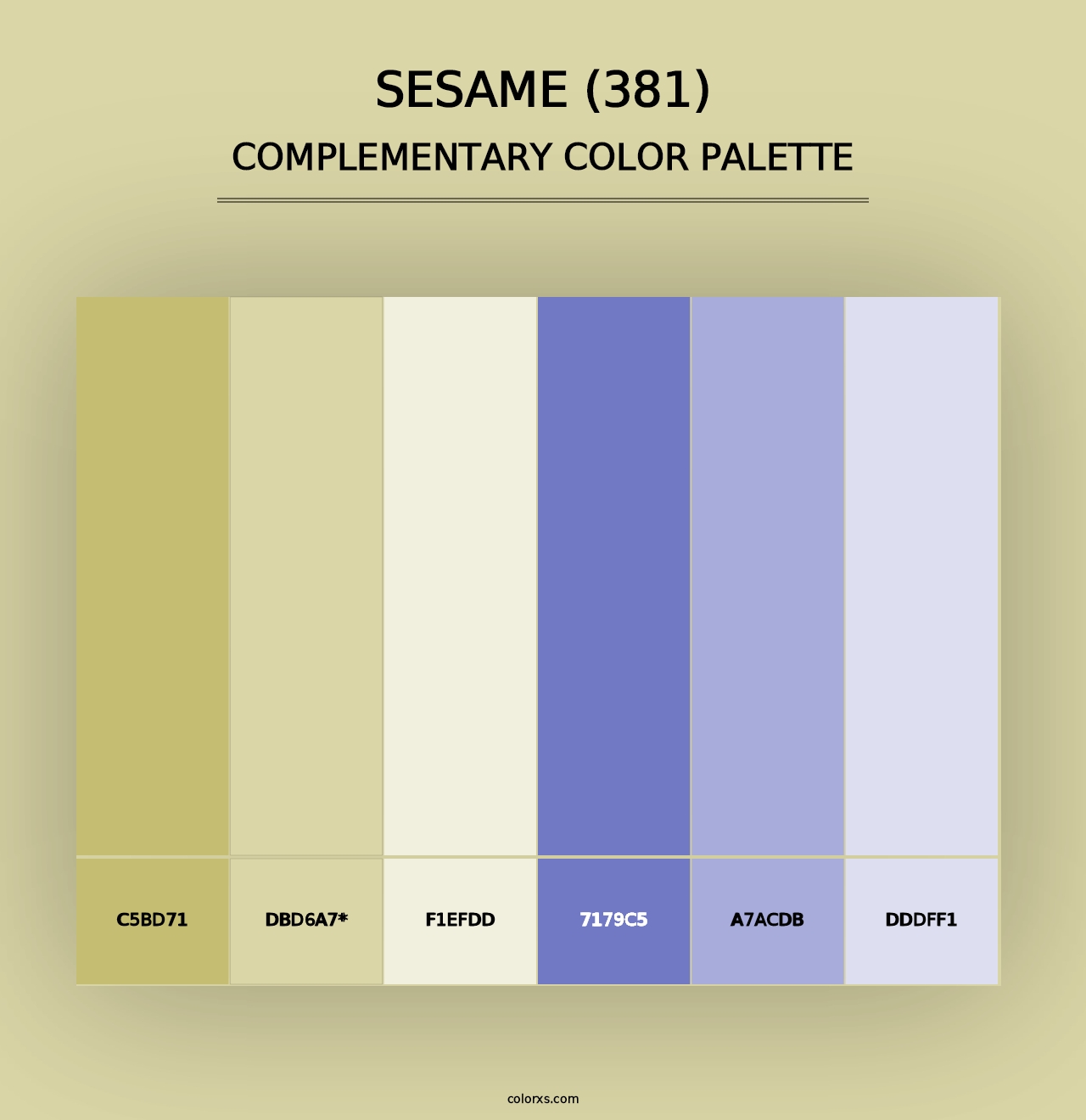 Sesame (381) - Complementary Color Palette