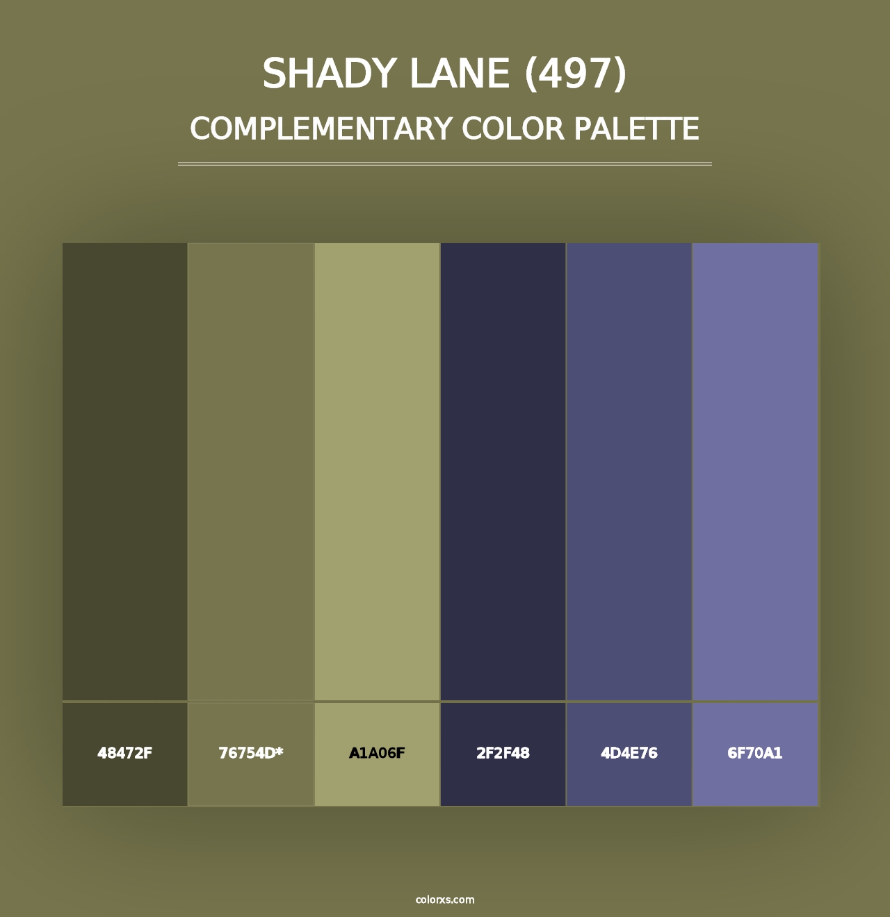 Shady Lane (497) - Complementary Color Palette