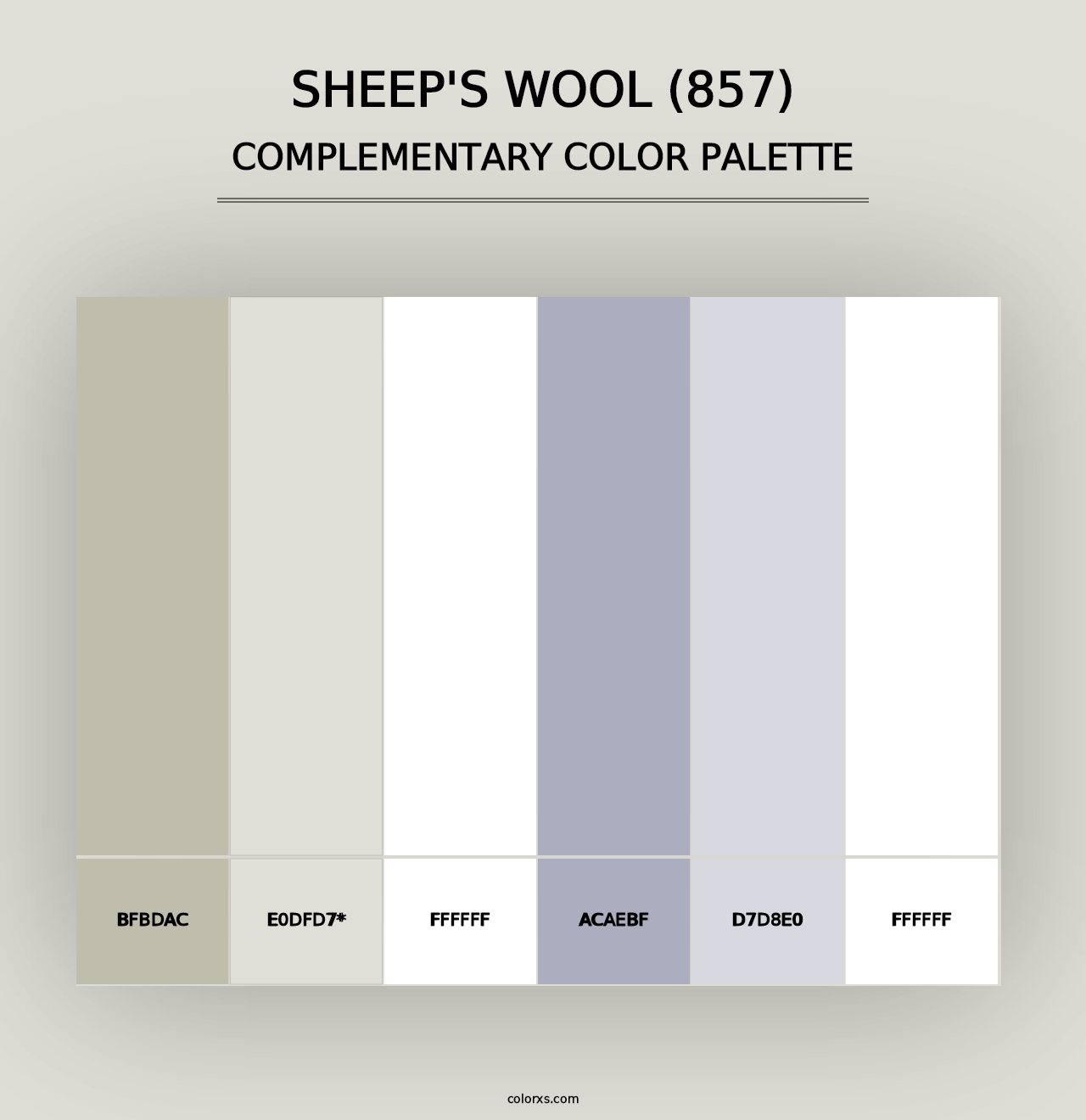 Sheep's Wool (857) - Complementary Color Palette