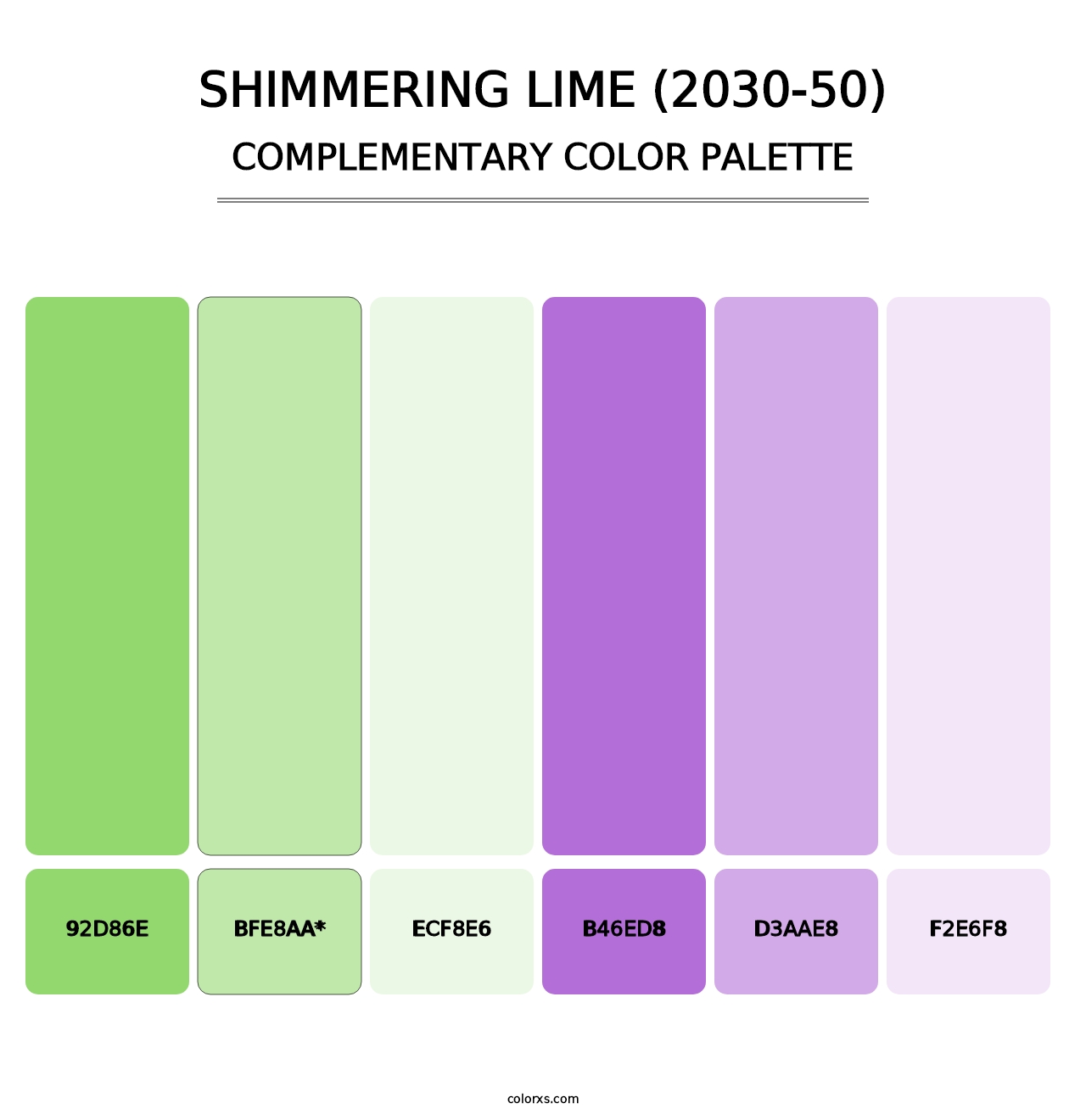 Shimmering Lime (2030-50) - Complementary Color Palette