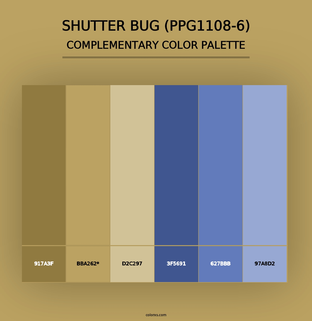 Shutter Bug (PPG1108-6) - Complementary Color Palette