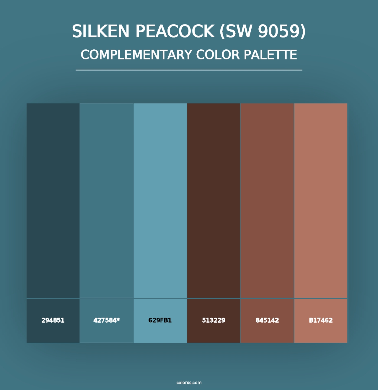 Silken Peacock (SW 9059) - Complementary Color Palette