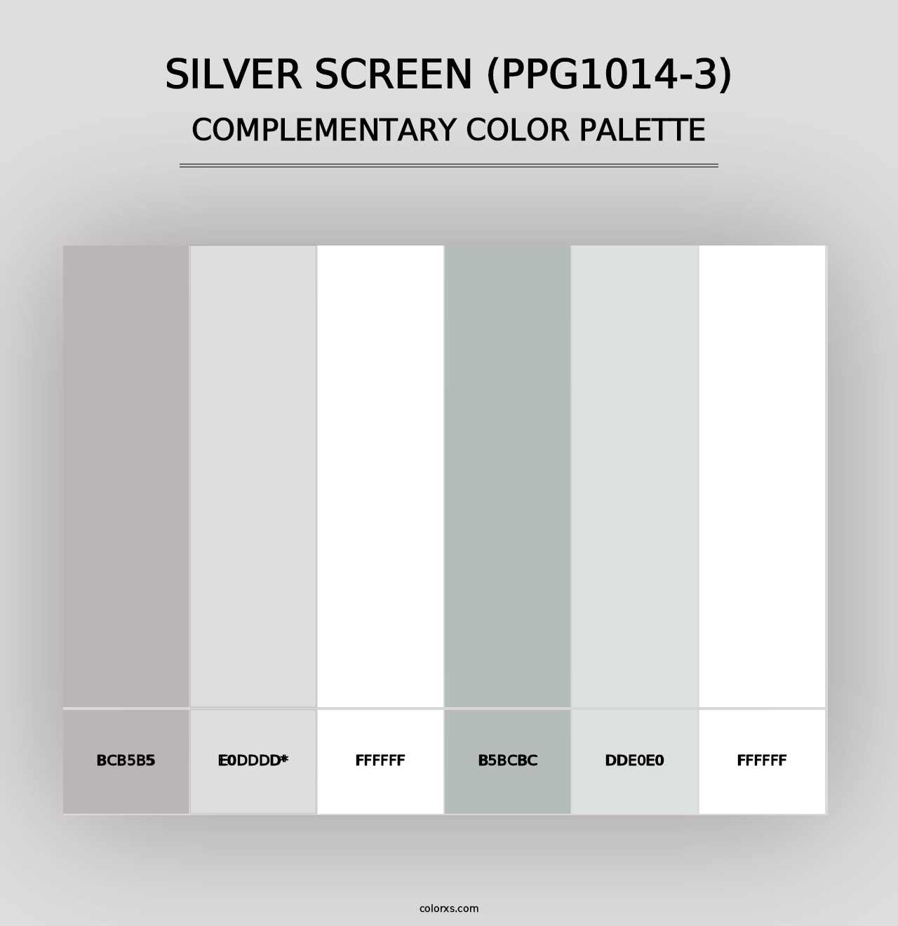 Silver Screen (PPG1014-3) - Complementary Color Palette