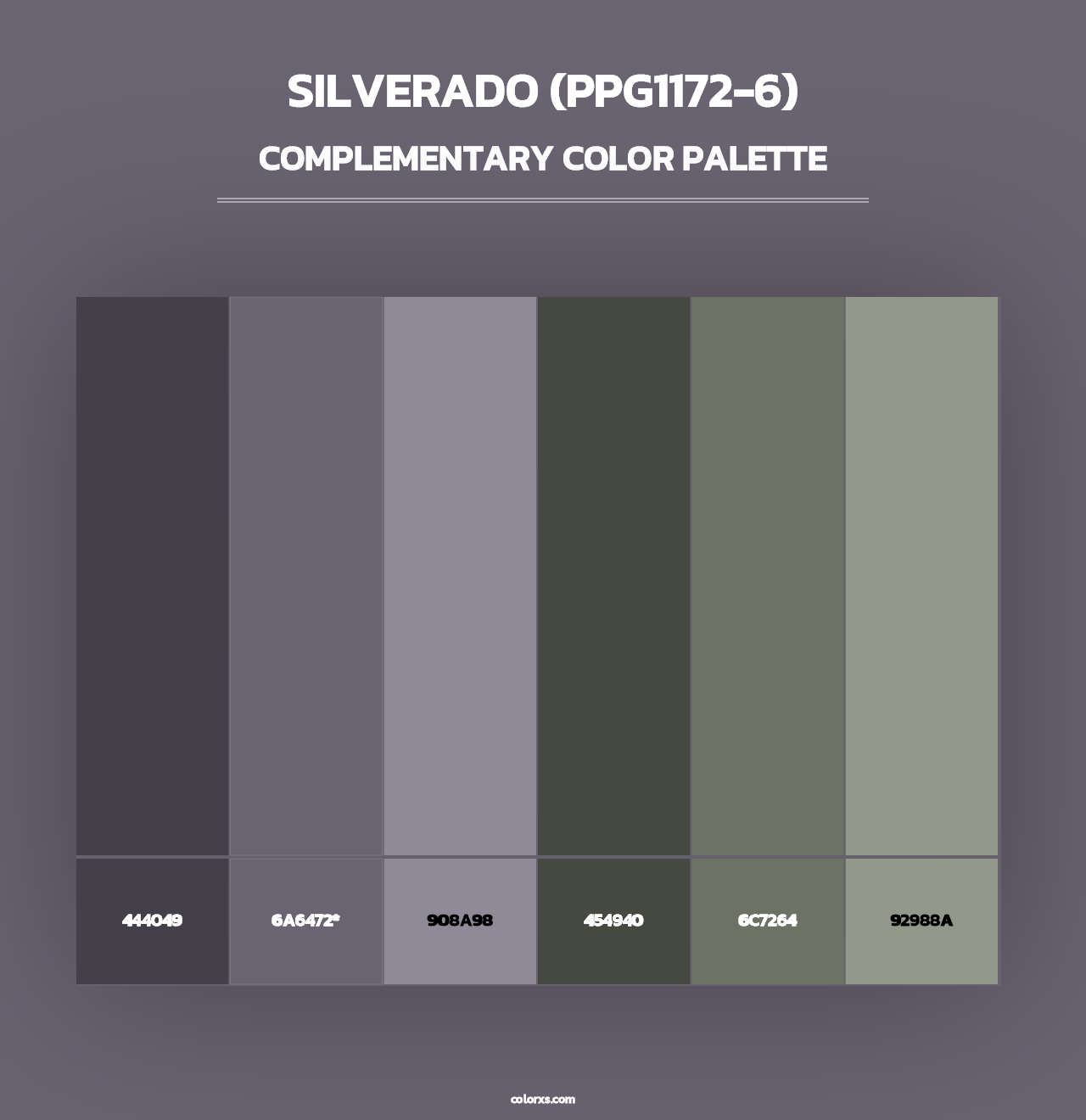 Silverado (PPG1172-6) - Complementary Color Palette