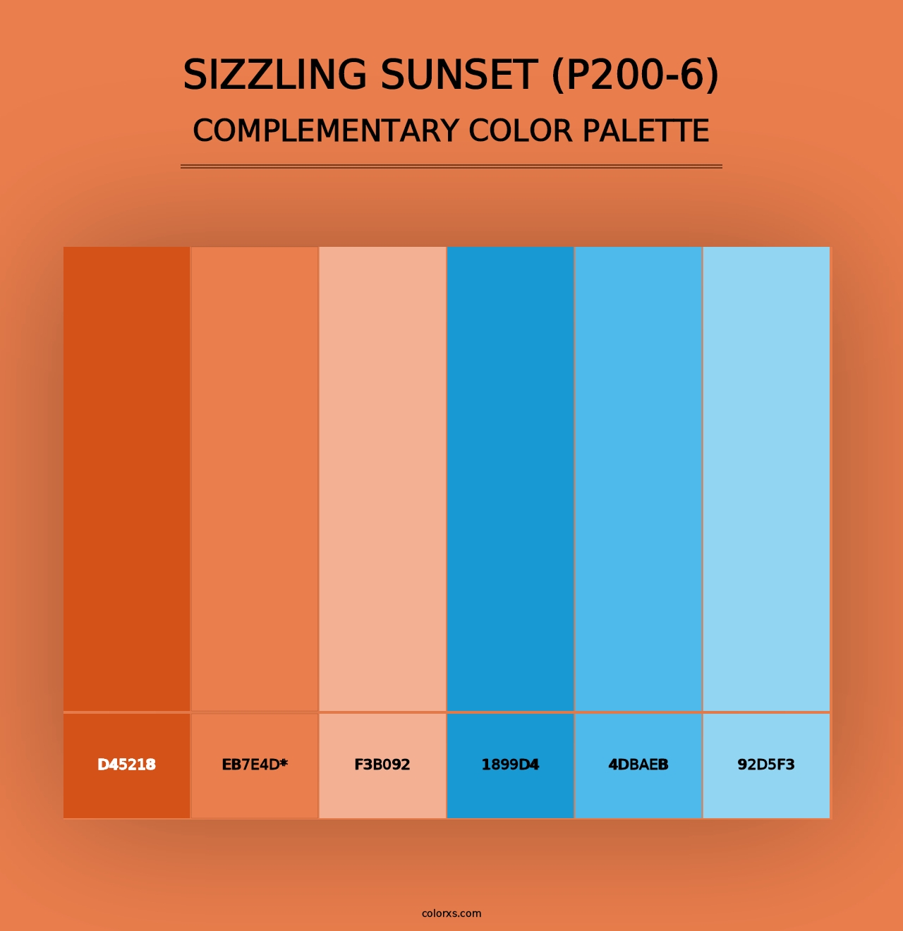 Sizzling Sunset (P200-6) - Complementary Color Palette